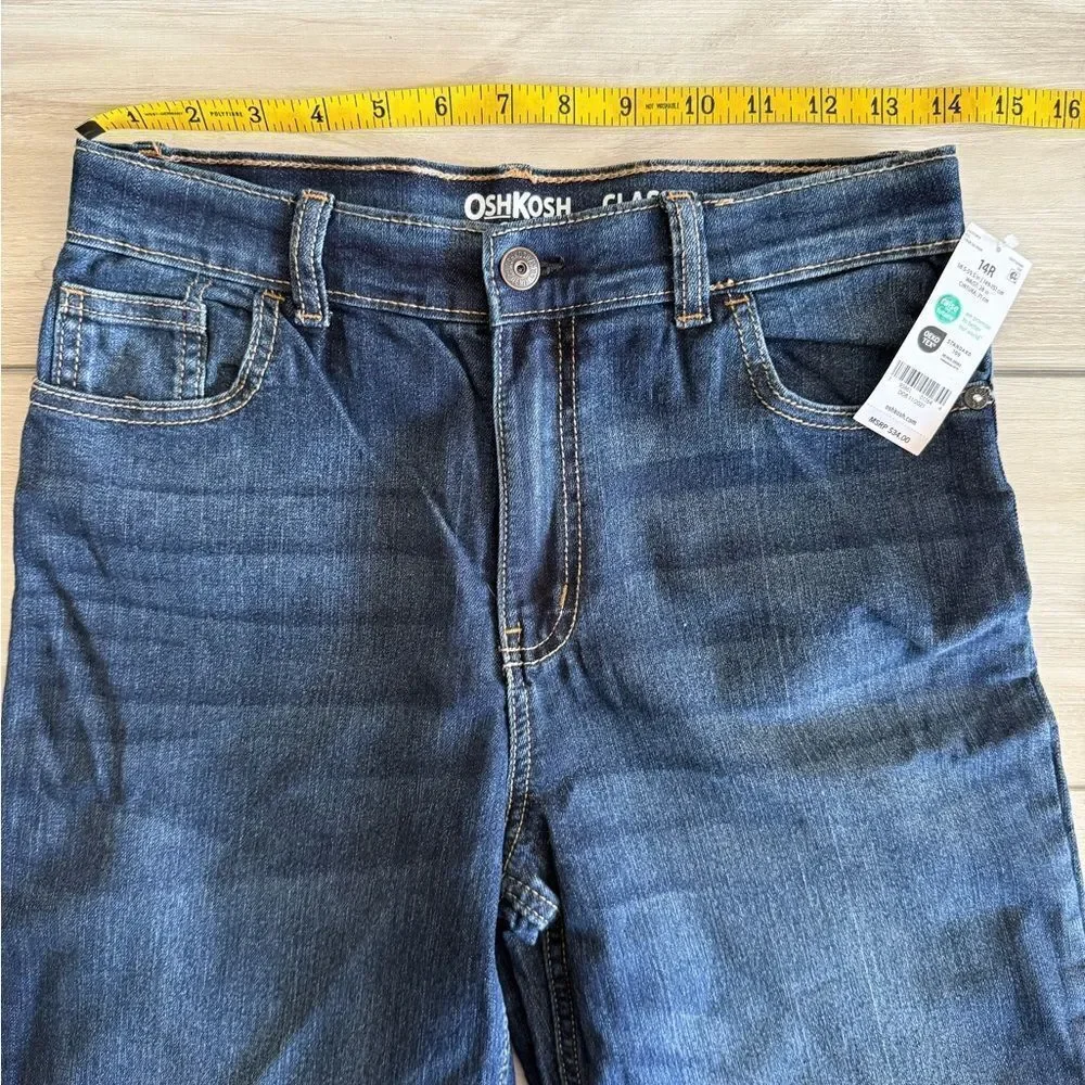 Oshkosh B’gosh Dark Wash Relaxed-Fit Classic Jeans Boys Blue 14R NWT